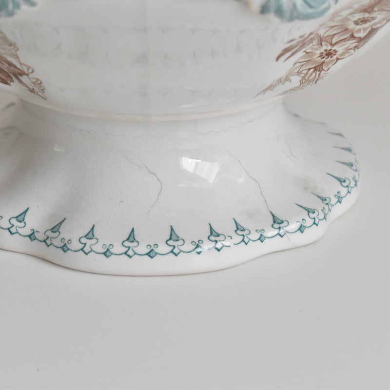 Antique Soup Tureen, U&C Sarreguemines Flore