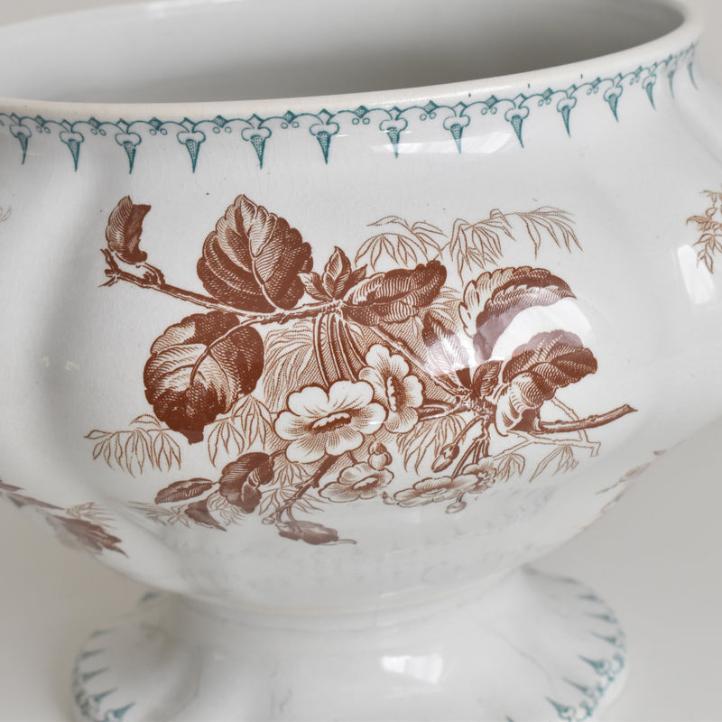 Antique Soup Tureen, U&C Sarreguemines Flore