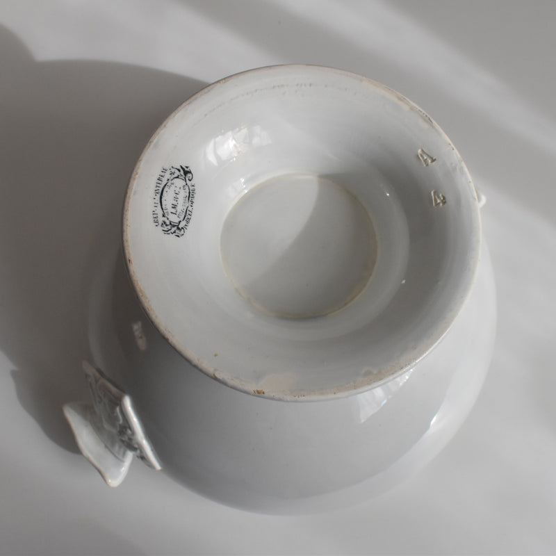 Antique Soup Tureen (no lid) LM&Cie Creil-Montereau White B