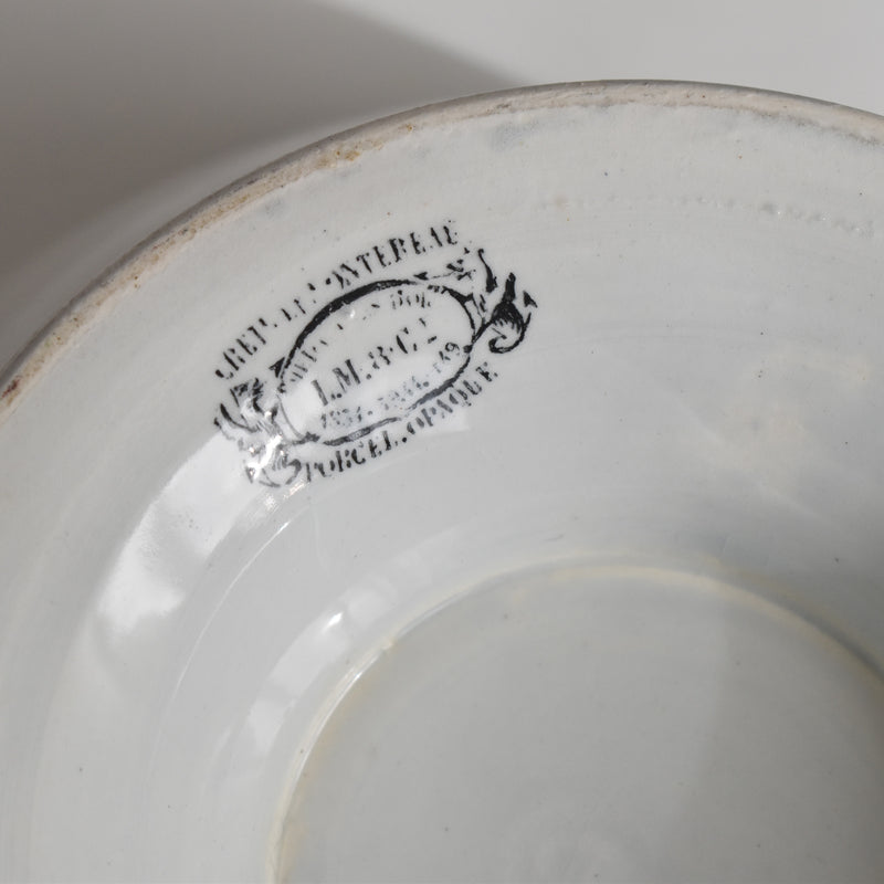 Antique Soup Tureen (no lid) LM&Cie Creil-Montereau White B
