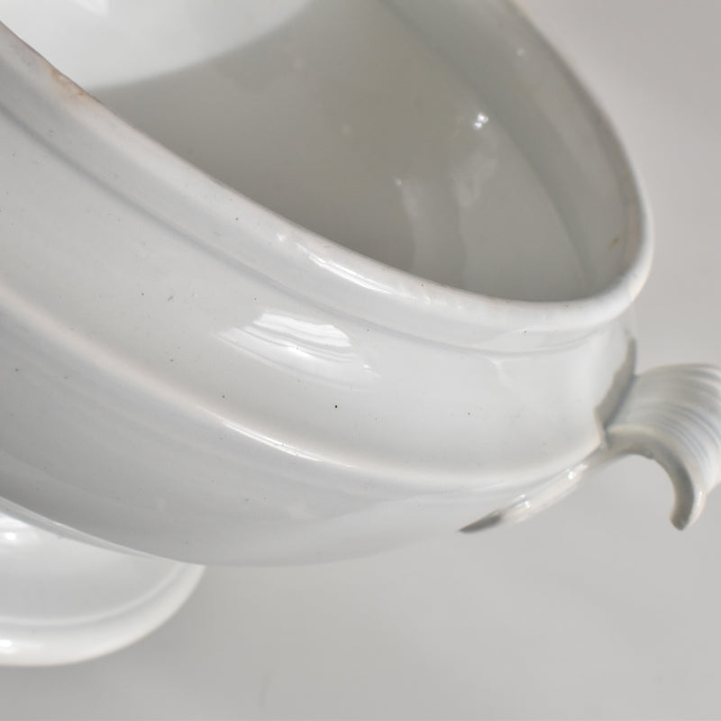 Antique Soup Tureen (no lid) LM&Cie Creil-Montereau White B