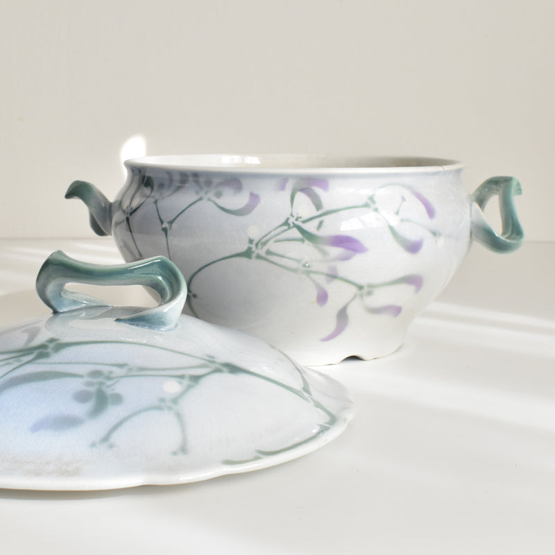 Antique Tureen Luneville GUI (Mistletoe) LACHENAL