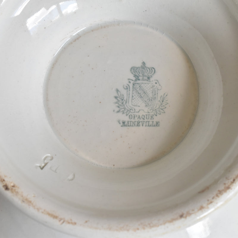 Antique Soup Tureen (no lid) Luneville White