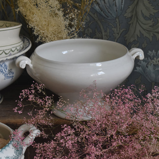 アンティークスーピエール（蓋なし）リュネヴィル ホワイト