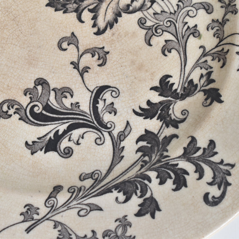 Antique Pedestal Plate, Pecsonne Damas