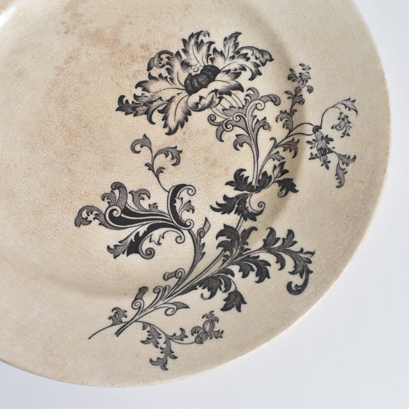Antique Pedestal Plate, Pecsonne Damas