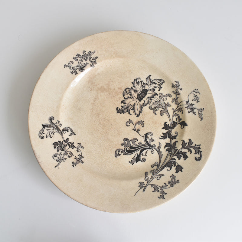 Antique Pedestal Plate, Pecsonne Damas