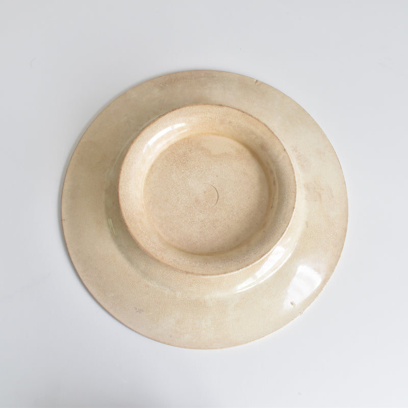 Antique Pedestal Plate, Pecsonne Damas