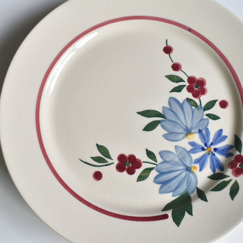 Vintage pedestal plate Digoin & Sarreguemines ChampFleury