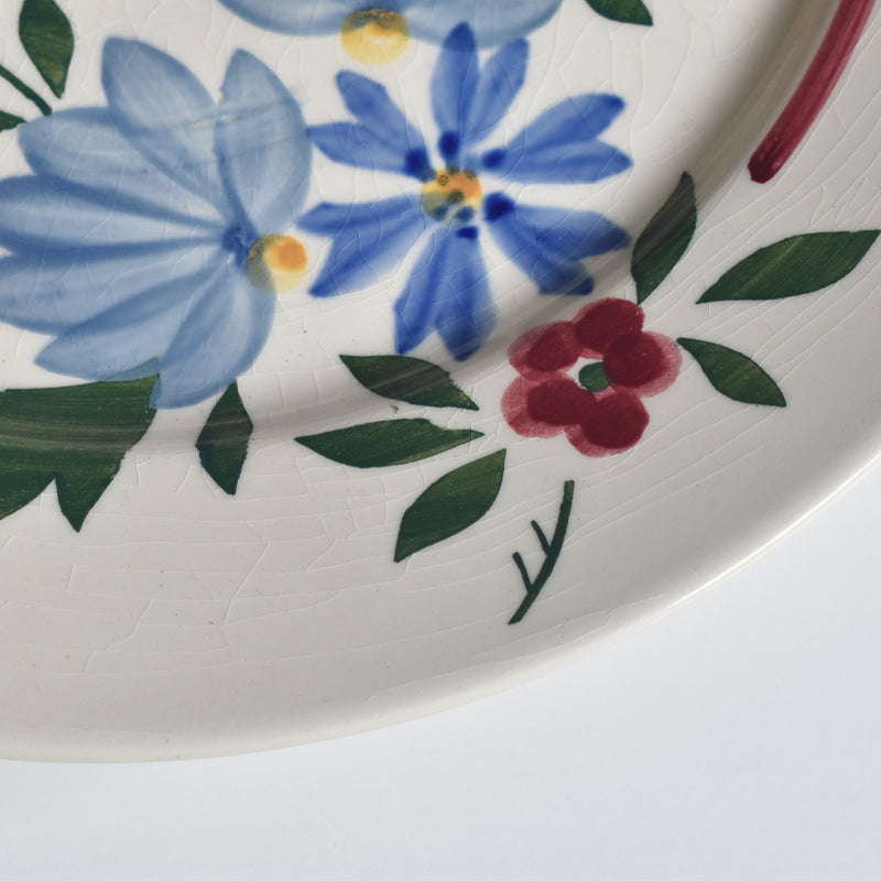 Vintage pedestal plate Digoin & Sarreguemines ChampFleury