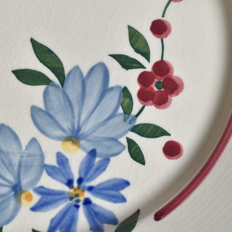 Vintage pedestal plate Digoin & Sarreguemines ChampFleury