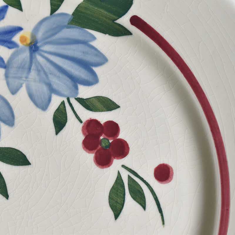 Vintage pedestal plate Digoin & Sarreguemines ChampFleury