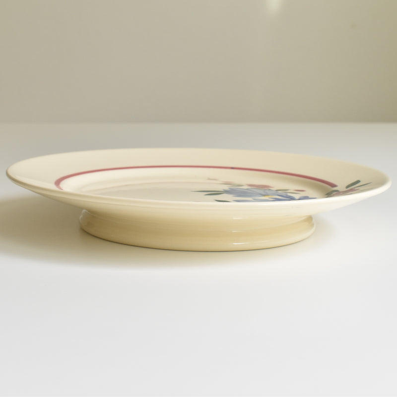 Vintage pedestal plate Digoin & Sarreguemines ChampFleury