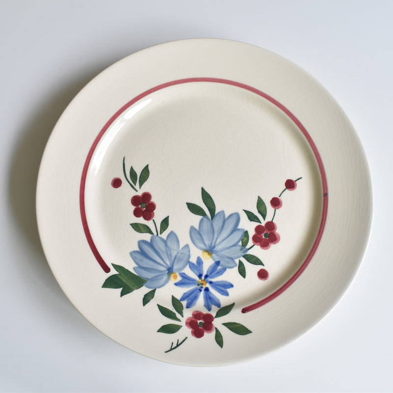 Vintage pedestal plate Digoin & Sarreguemines ChampFleury
