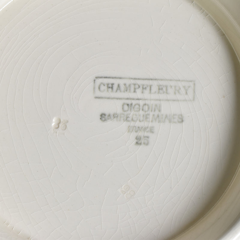 Vintage pedestal plate Digoin & Sarreguemines ChampFleury