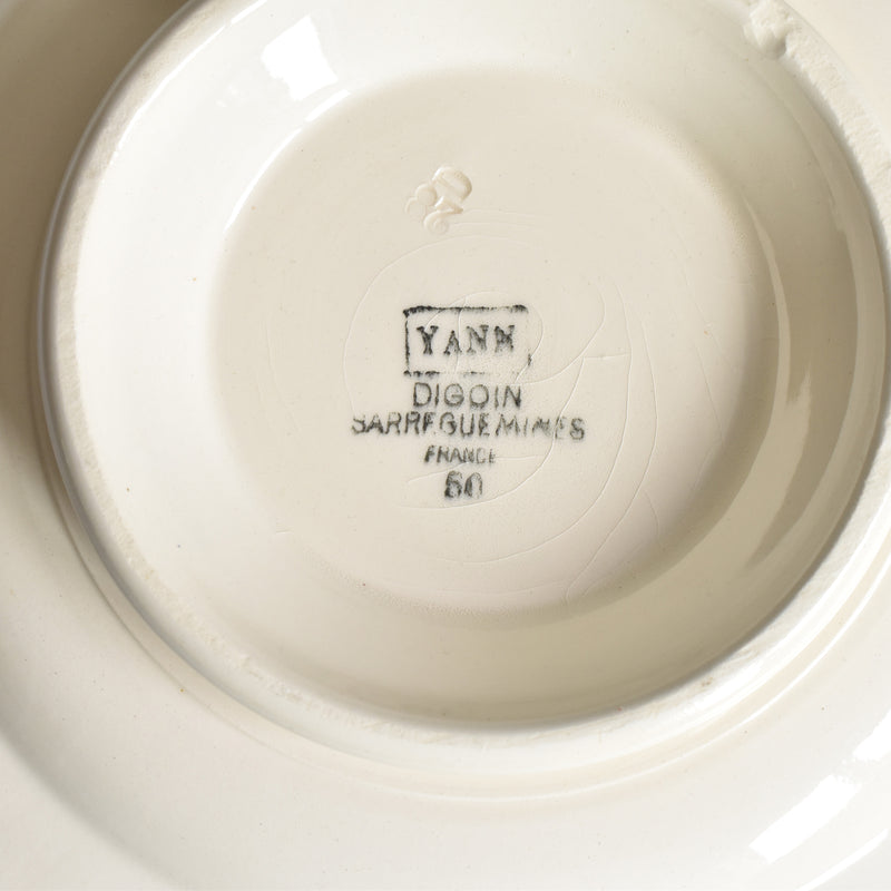 Vintage Pedestal Plate Digoin & Sarreguemines Yann