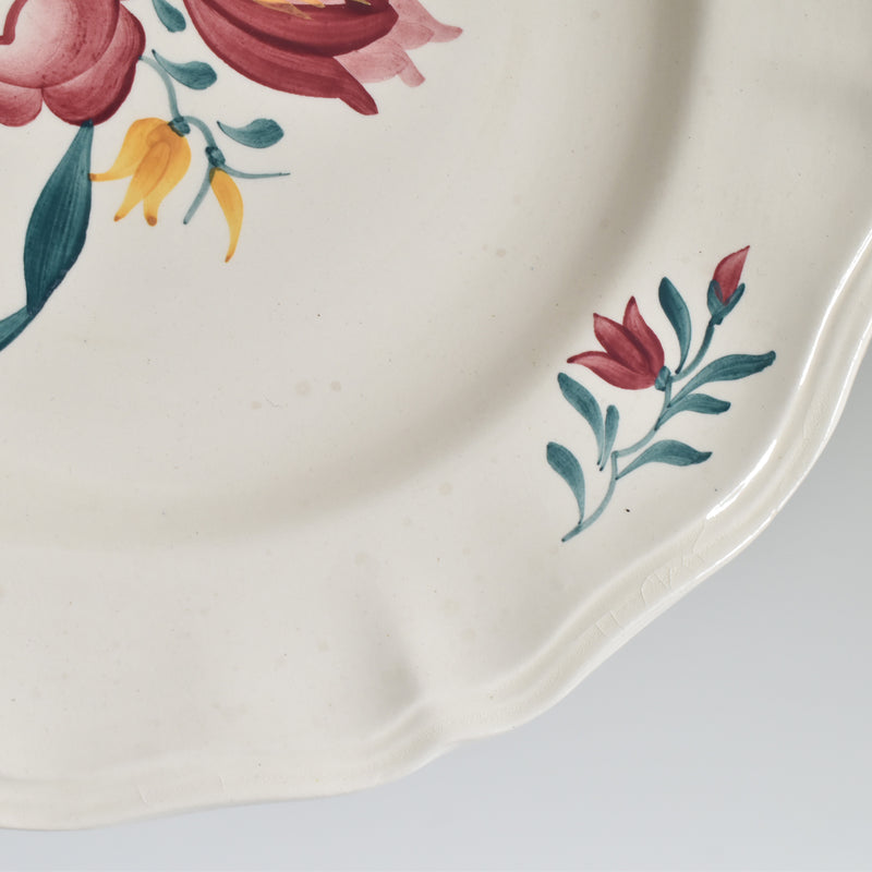 Vintage Pedestal Plate Digoin & Sarreguemines Yann