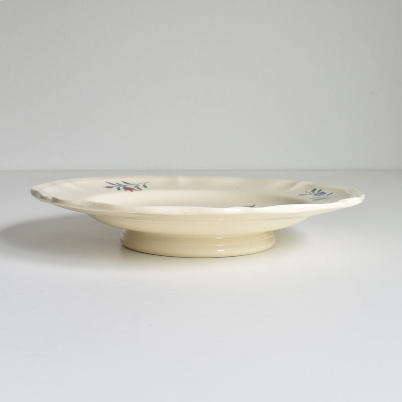 Vintage Pedestal Plate Digoin & Sarreguemines Yann
