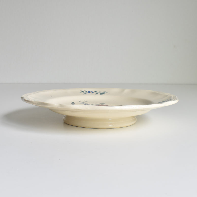 Vintage Pedestal Plate Digoin & Sarreguemines Yann