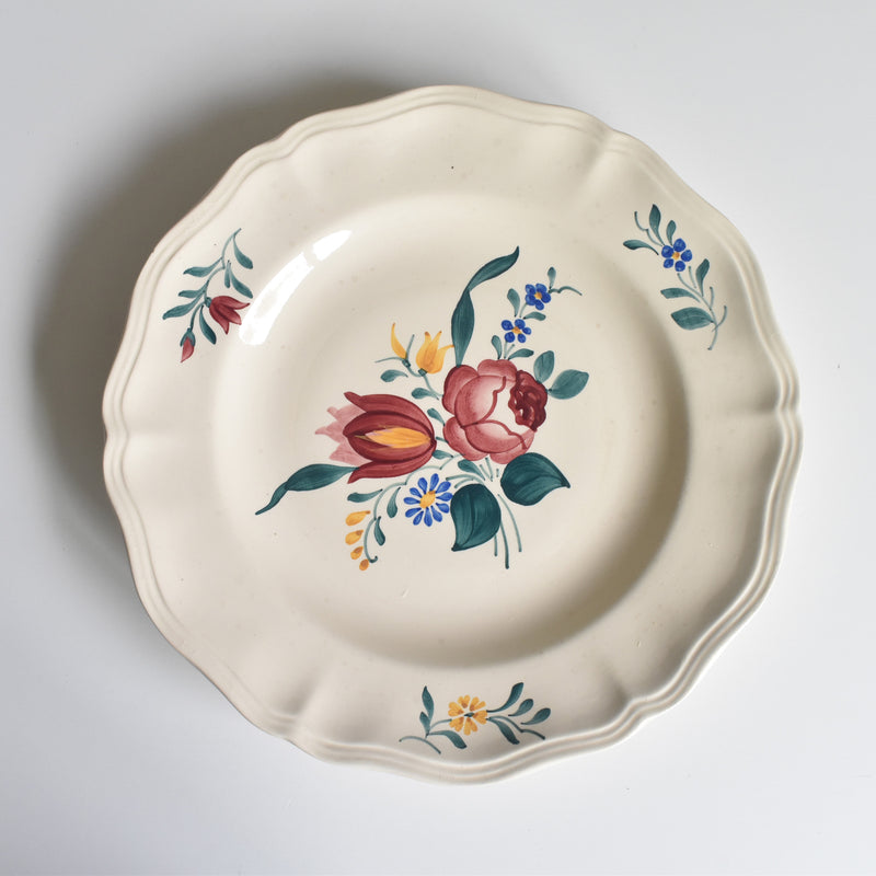 Vintage Pedestal Plate Digoin & Sarreguemines Yann