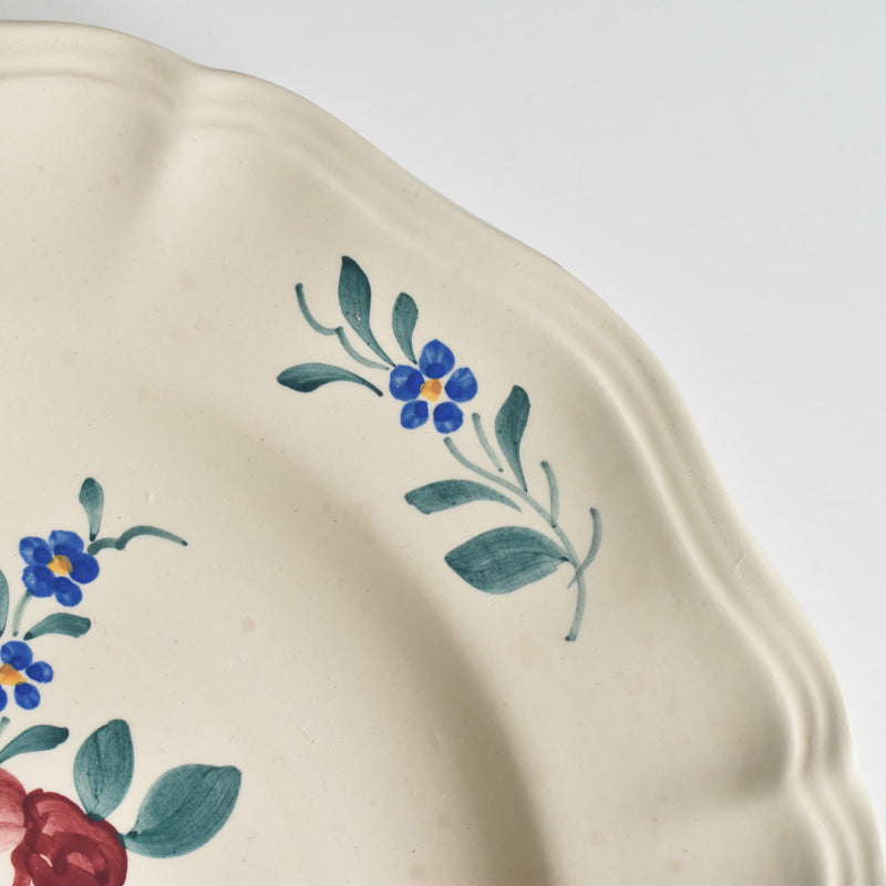 Vintage Pedestal Plate Digoin & Sarreguemines Yann