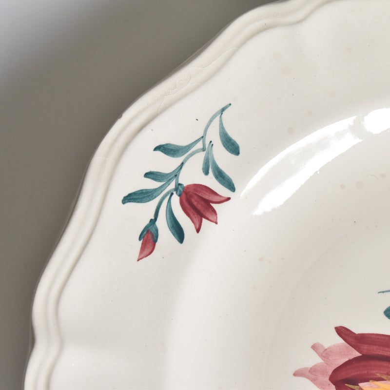 Vintage Pedestal Plate Digoin & Sarreguemines Yann