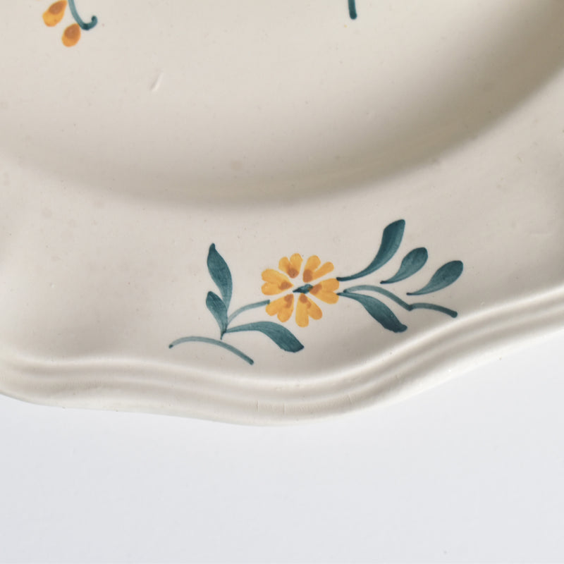 Vintage Pedestal Plate Digoin & Sarreguemines Yann