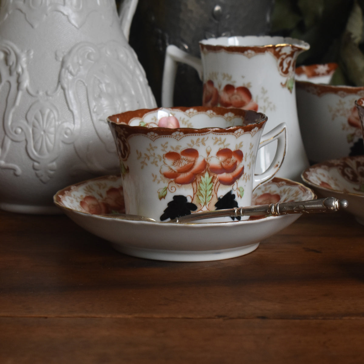 アンティークカップ＆ソーサートリオ イギリス窯 （スタンレー