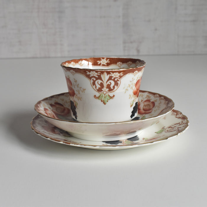 アンティークカップ＆ソーサートリオ イギリス窯 （スタンレー・チャールズ・アミソン）A