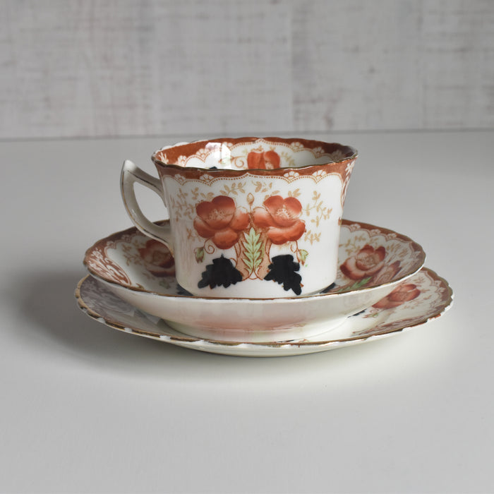 アンティークカップ＆ソーサートリオ イギリス窯 （スタンレー・チャールズ・アミソン）A