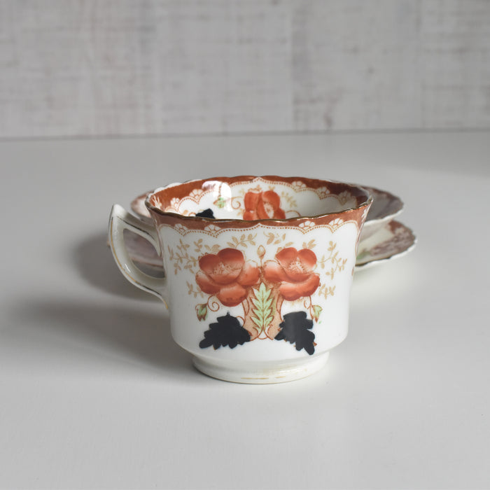 アンティークカップ＆ソーサートリオ イギリス窯 （スタンレー・チャールズ・アミソン）A