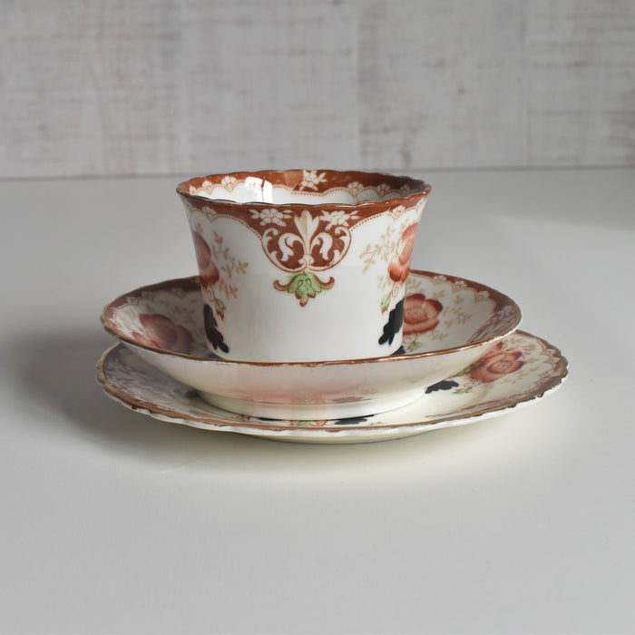 アンティークカップ＆ソーサートリオ イギリス窯 （スタンレー・チャールズ・アミソン）B