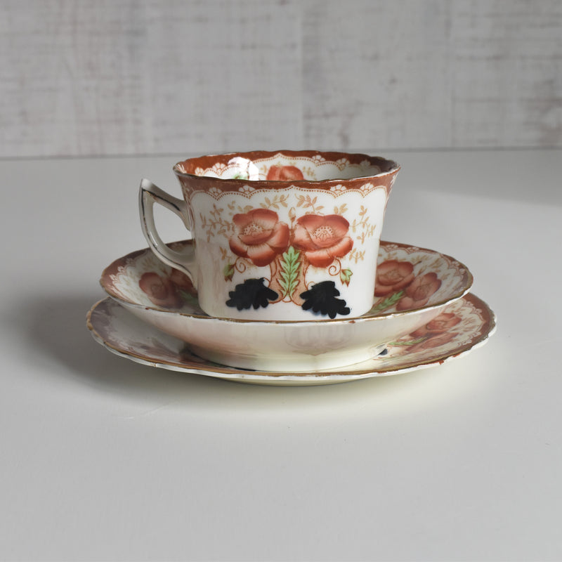 アンティークカップ＆ソーサートリオ イギリス窯 （スタンレー・チャールズ・アミソン）B