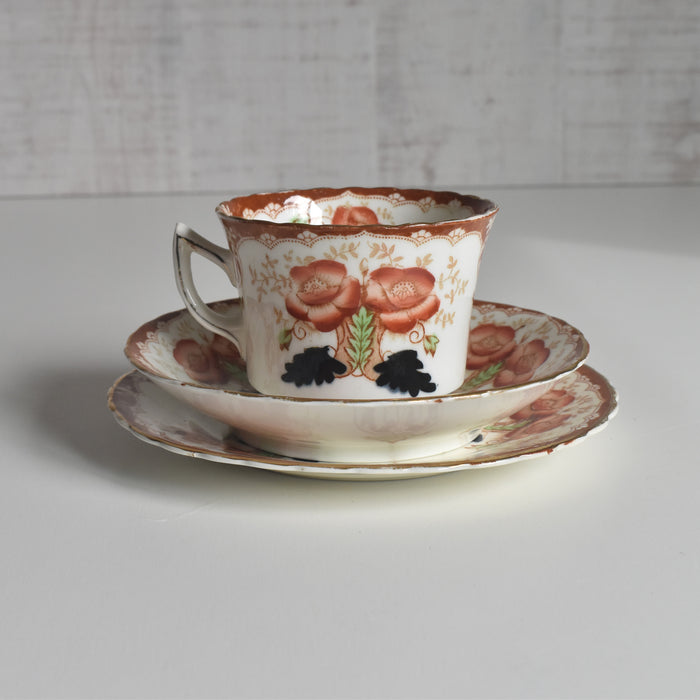 アンティークカップ＆ソーサートリオ イギリス窯 （スタンレー・チャールズ・アミソン）B