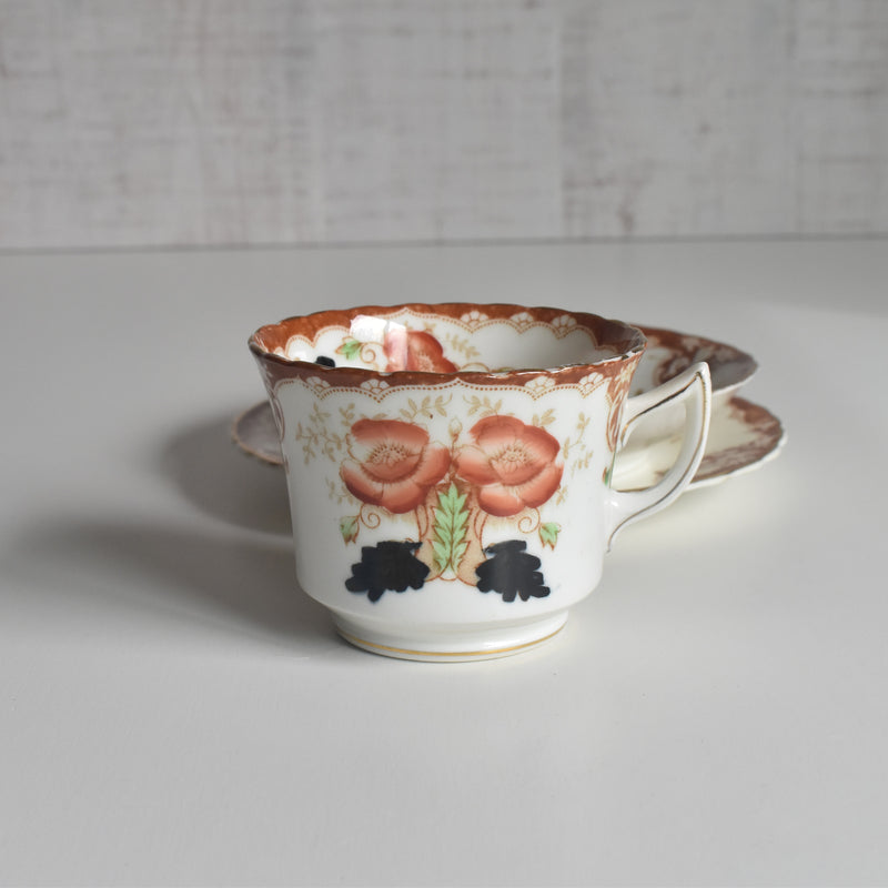 アンティークカップ＆ソーサートリオ イギリス窯 （スタンレー・チャールズ・アミソン）B