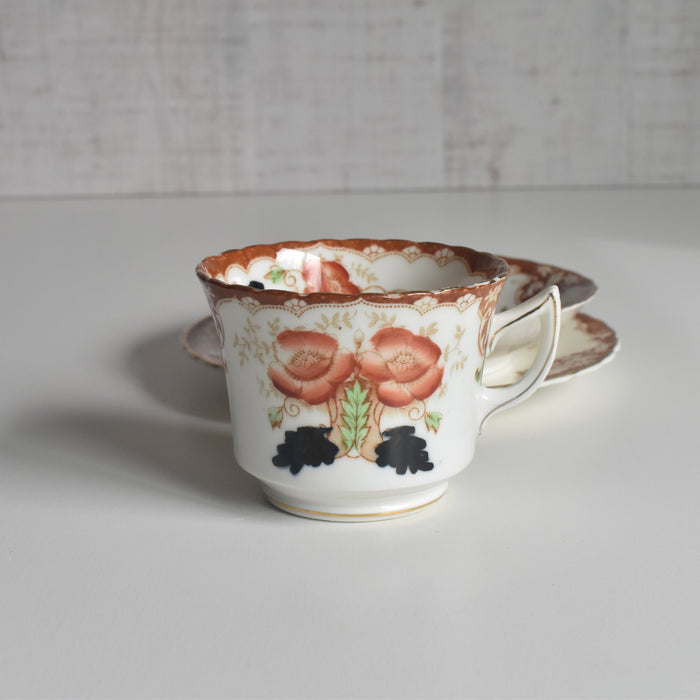 アンティークカップ＆ソーサートリオ イギリス窯 （スタンレー・チャールズ・アミソン）B