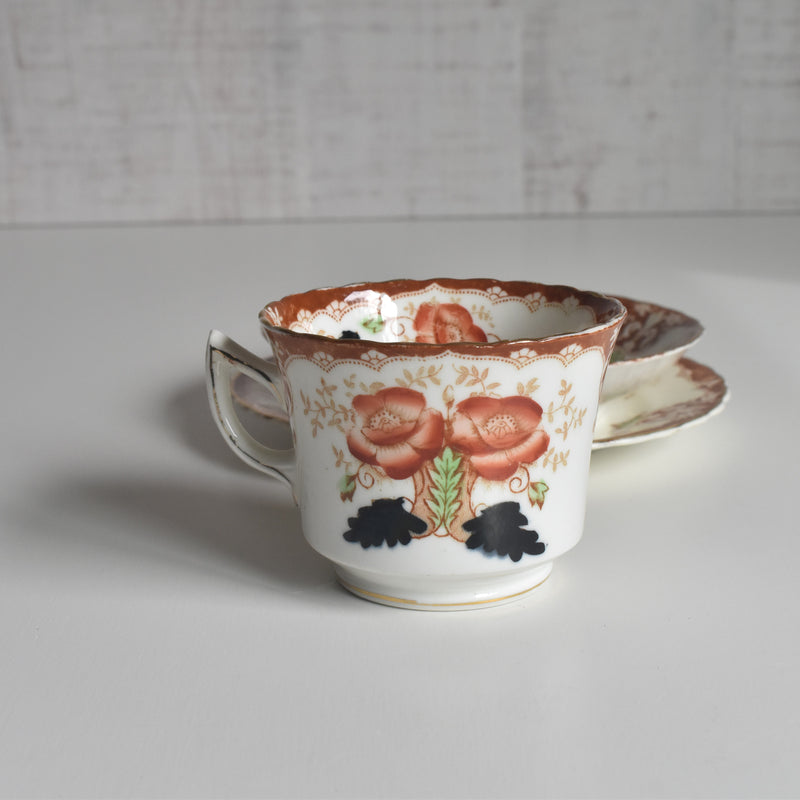 アンティークカップ＆ソーサートリオ イギリス窯 （スタンレー・チャールズ・アミソン）B