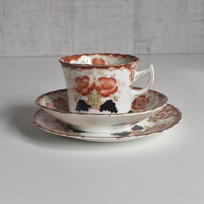 アンティークカップ＆ソーサートリオ イギリス窯 （スタンレー・チャールズ・アミソン）C