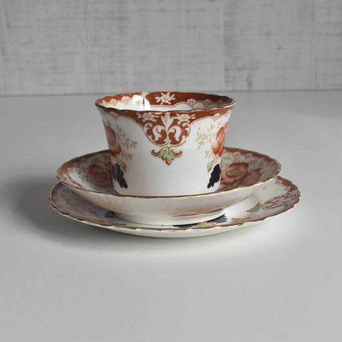 アンティークカップ＆ソーサートリオ イギリス窯 （スタンレー・チャールズ・アミソン）C