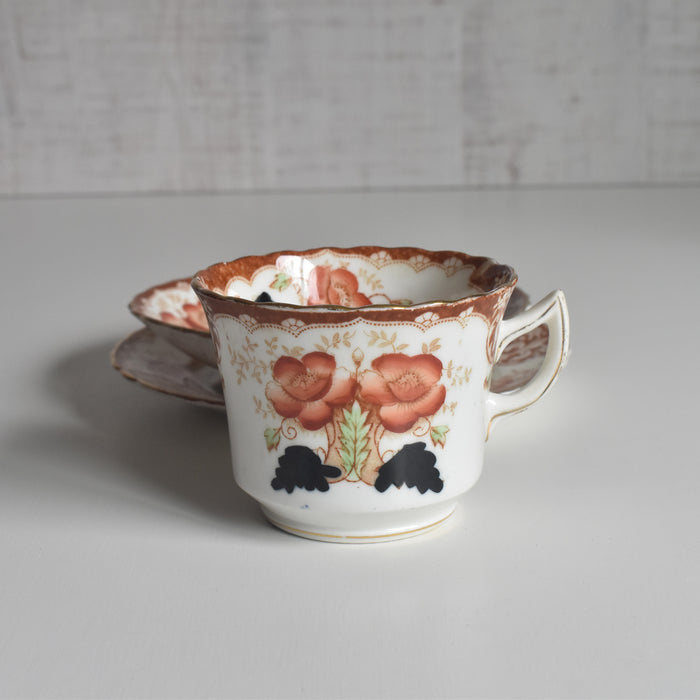 アンティークカップ＆ソーサートリオ イギリス窯 （スタンレー・チャールズ・アミソン）C