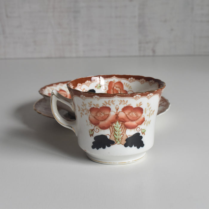 アンティークカップ＆ソーサートリオ イギリス窯 （スタンレー・チャールズ・アミソン）C