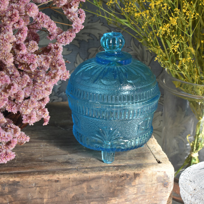 アンティークシュガーポット プレスグラス （ポリティユー）