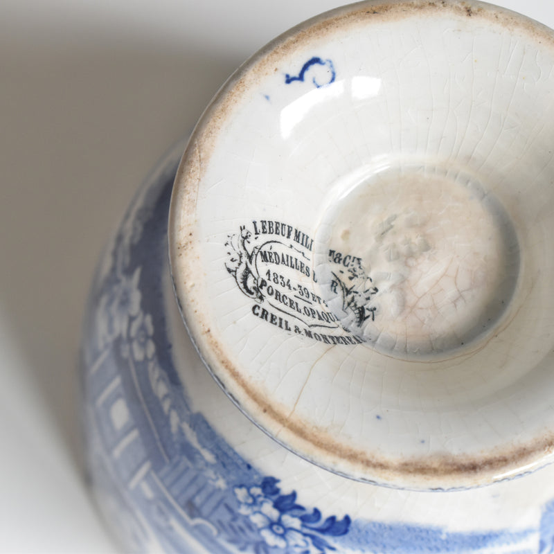 Antique Sugar Pot, Creil-Montereau, Chinoiserie