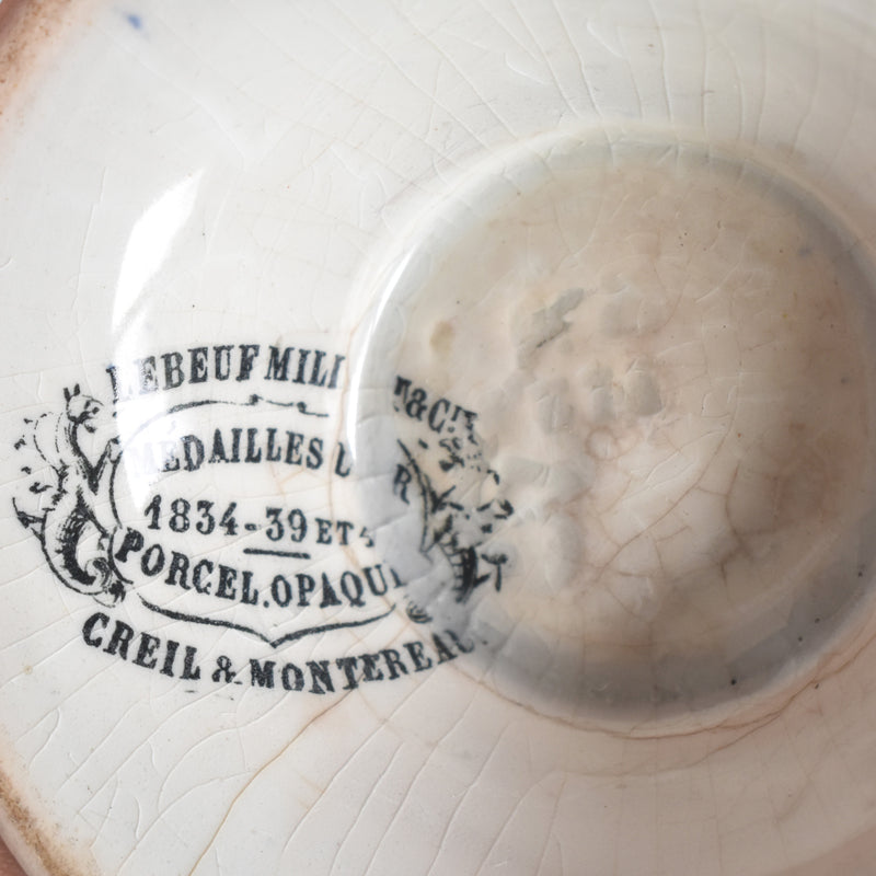 Antique Sugar Pot, Creil-Montereau, Chinoiserie