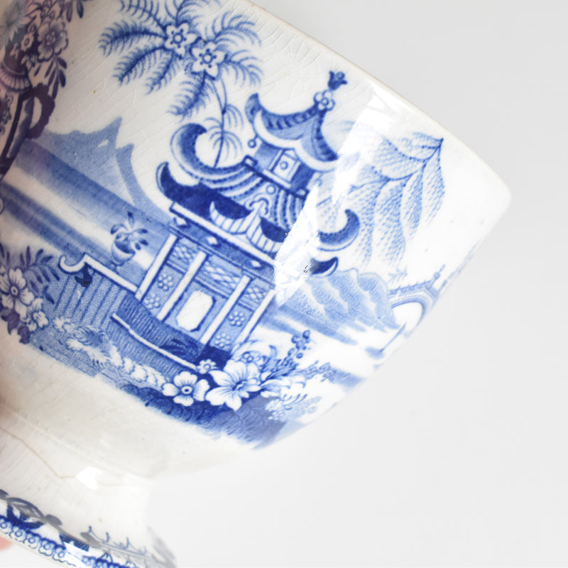 Antique Sugar Pot, Creil-Montereau, Chinoiserie