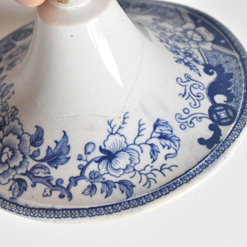 Antique Sugar Pot, Creil-Montereau, Chinoiserie