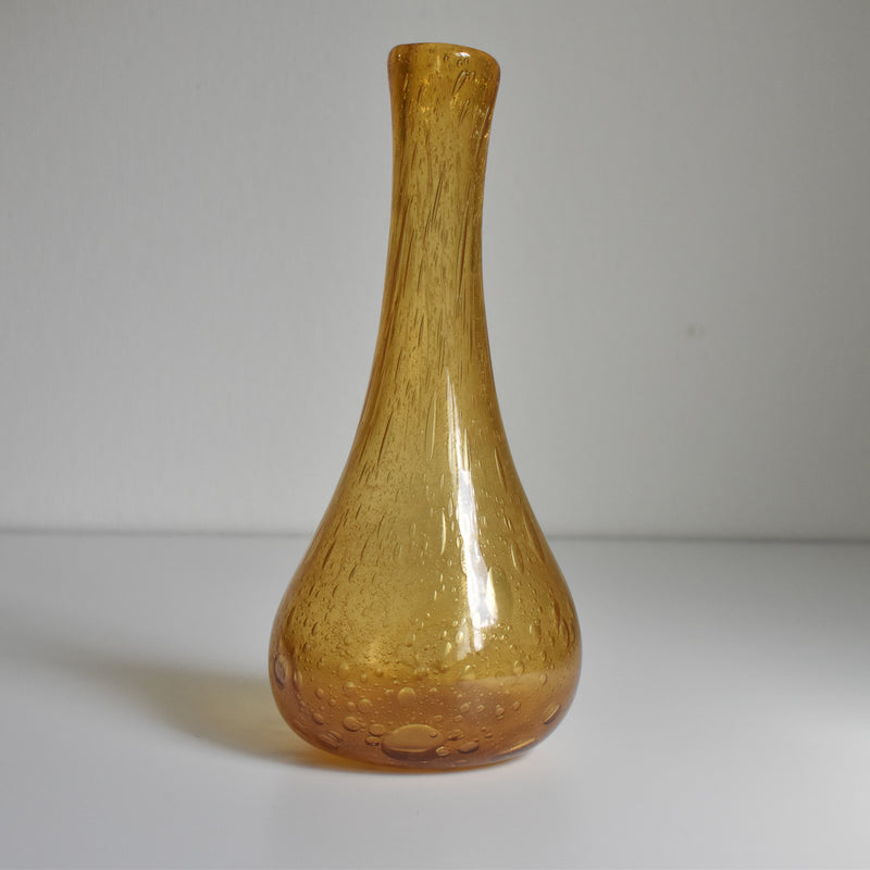 ヴィンテージガラス 花瓶　Biot アンバー