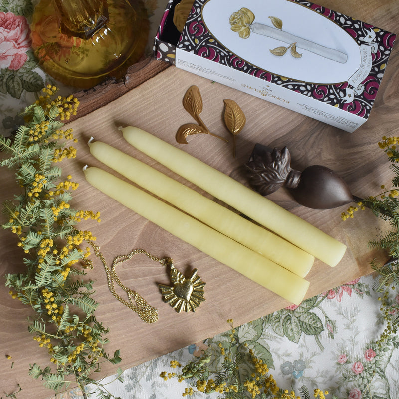 シエルジュコニック　（テーパーキャンドル）　20cm Jaune Pastel　（パステルイェロー）