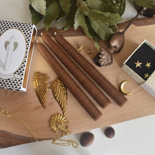 シエルジュコニック　（テーパーキャンドル）　20cm Marron（マロン）