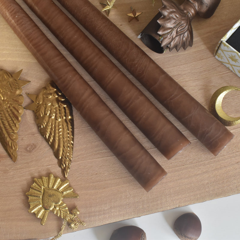 シエルジュコニック　（テーパーキャンドル）　20cm Marron（マロン）